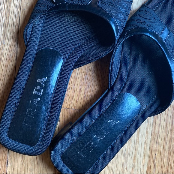 Prada vintage 90’s monogram slip on sandals size 38 - Picture 2 of 5